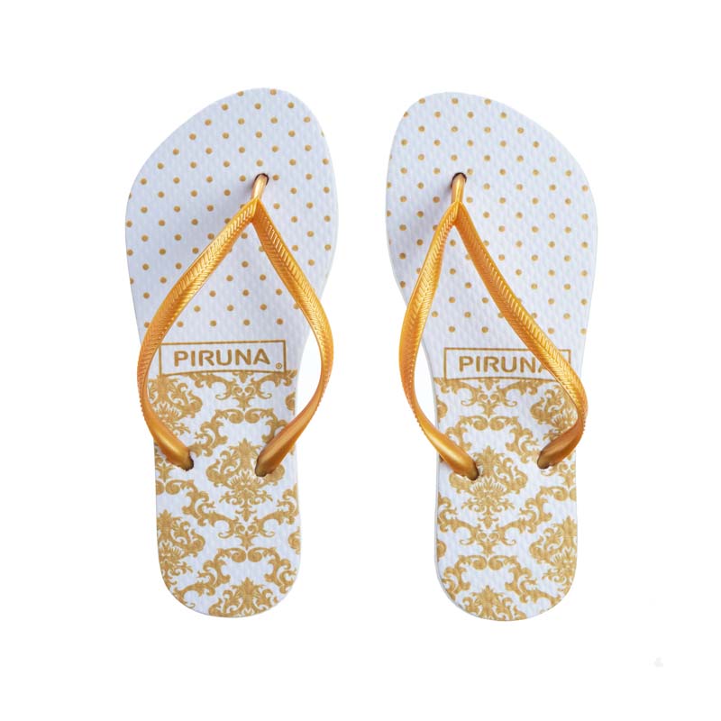 Basic Brazilian Flip Flops – Gold Dots – Piruna