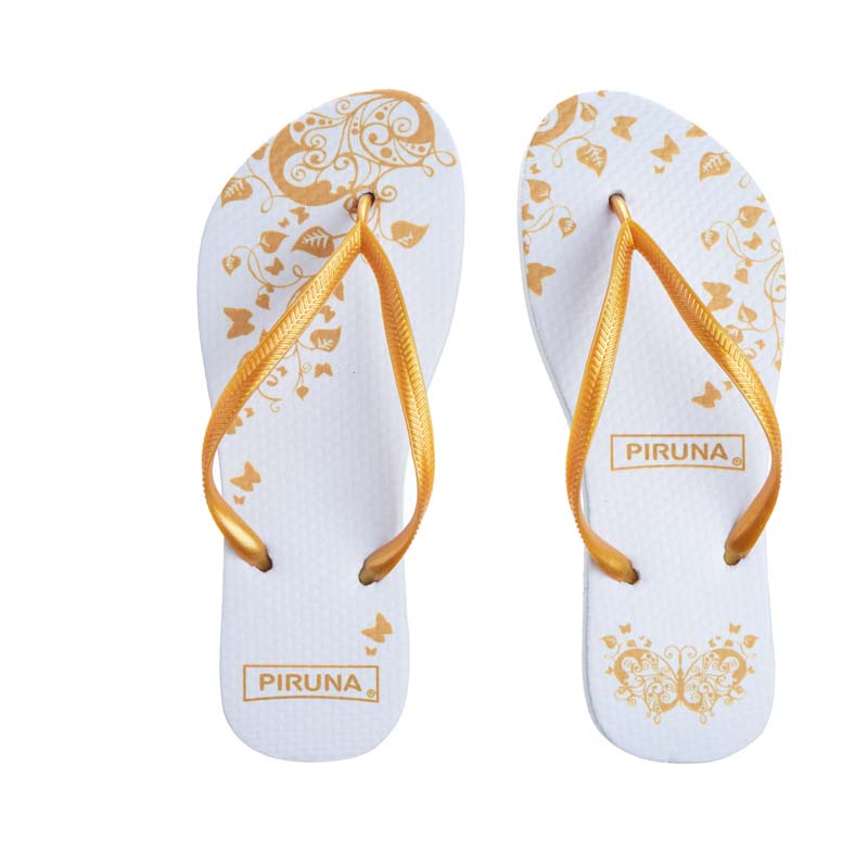 Basic Brazilian Flip Flops – Gold Butterfly – Piruna